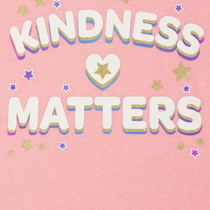 The Children's Place Camisetas gráficas de manga corta para niñas con diseño de amabilidad, amor e igualdad, paquete de 3, diseños Be Happy/Smile/Kindness Matters, Talla XL
