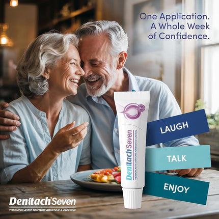Denttach Seven Denture Adhesive, Thermoplastic Denture Cushion and Reliner, Upper and Lower Denture Comfort for Up to 7 Days, Zero Glue, Zinc Free (2)