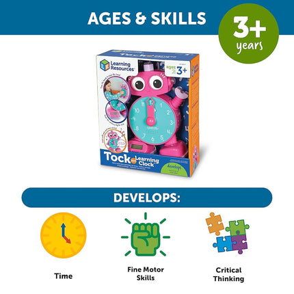 Learning Resources LER2385P Tock The Learning Clock Toy, Pink