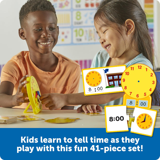 Learning Resources Time Activity Set, Ages 5–7, Teaching Time Toy, Learn to Tell Time, Homeschool Clock Kit, Analogue & Digital Activities