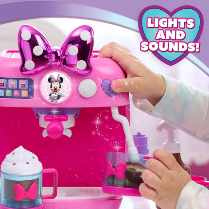 Disney Jr. Minnie Mouse Rise & Shine Bowrista Set, 25 cm Play Espresso Machine, Ages 3 and Up by Just Play