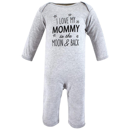Hudson Baby baby-girls Cotton Coveralls, Mom Dad Moon Back, 18-24 Months