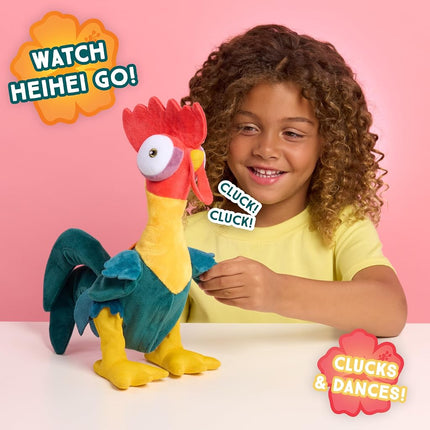 Just Play Moana 27,9 cm Hei Hei Feature Small Plush with Sounds and Dancing, Stuffed Animal, Pretend Play, Toy for Kids, Girls, Boys, Ages 3