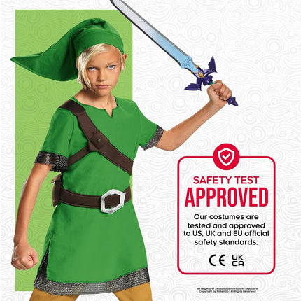 Disguise Nintendo Link Zelda Costume Kids, Elf Costume For Kids Size S