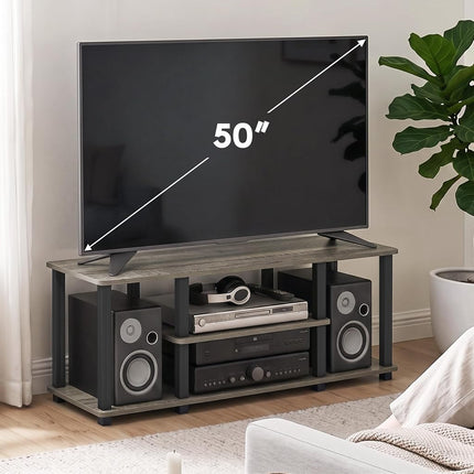 Furinno TURN-S-TUBE 3-Tier No Tools TV Stand for TV up to 50 In, French Oak