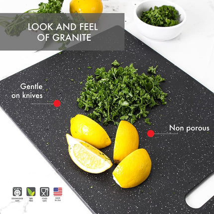 Dexas Superboard Pastry Board and Cutting Boards, Set of Two, Midnight Granite Color