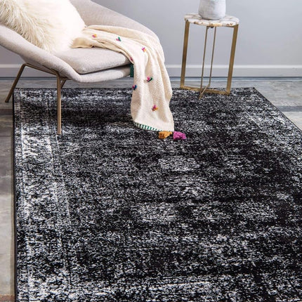 Unique Loom Sofia Collection Tapis traditionnel vintage noir (0,6 m x 0,9 m)