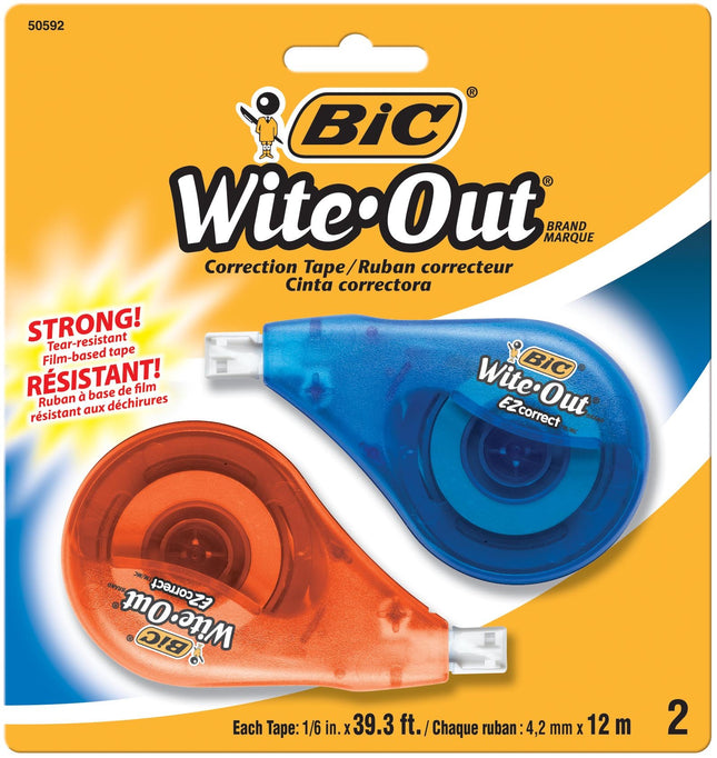 Bic WOTAPP21 EZ Correct Wite-Out Correction Tape, 