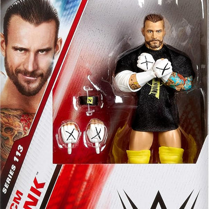 Mattel WWE Elite Action Figure & Accessories, Series #113 6-inch Collectible 6-inch Collectible CM Punk with 25 Articulation Points & Swappable Hands, JCH87