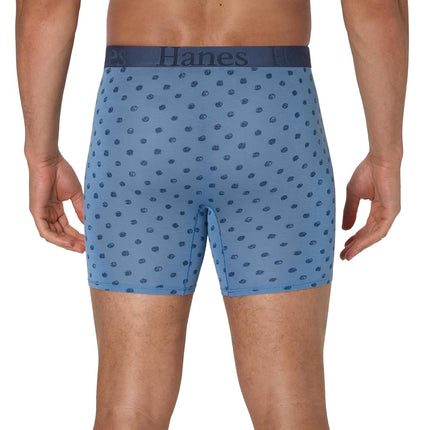 Hanes Originals Supersoft Boxer Briefs, Viscose from Bamboo Men's Underwear, Solids & Prints, 3-Pack, Blue/Green, S