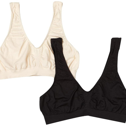 Bali Paquete de 2 Brasieres Top Corto de Microfibra para Mujer, N5W, Talla Extra Grande