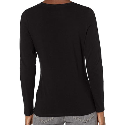 Hanes Women's Long Sleeve Tee, Ebony, Large