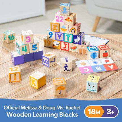 Melissa & Doug Ms. Rachel Bloques de Aprendizaje de Letras, Números y Juegos | Juguetes Educativos para Niños | Más de 18 meses - Certificado FSC