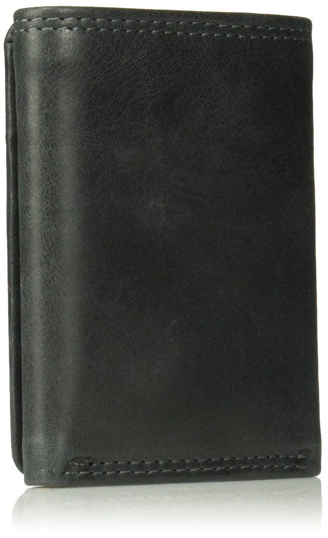 Timberland PRO mens Leather Rfid Trifold With Id Window Wallet, Black/Brandy, One Size UK