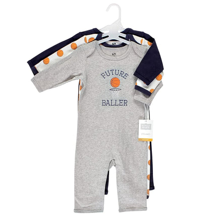 Grenouillères en coton Hudson Baby pour bébés filles, motif de basketball, 18-24 mois