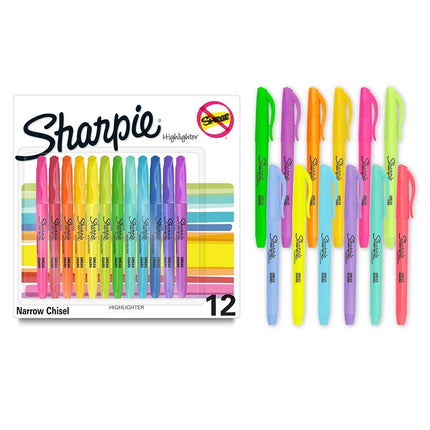 Pocket Highlighters, Assorted, Pack of 12