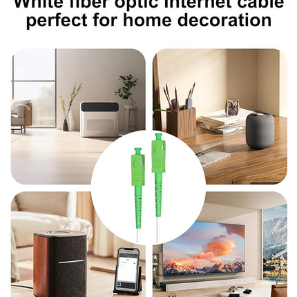 VANDESAIL 5Pack Armored SC/APC to SC/APC Fiber Optic Internet Cable 2M/6ft
