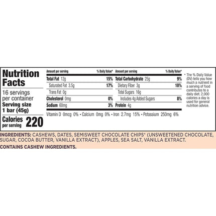 Larabar Chocolate Chip Cookie Dough Box of 16