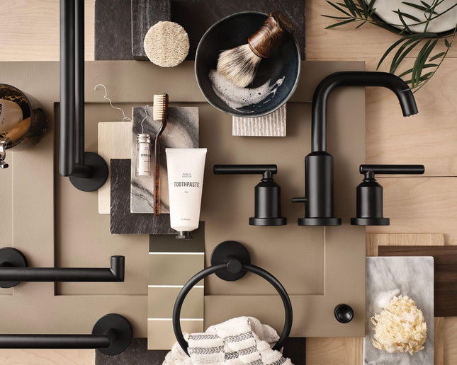 Moen Y5788BL Arlys Collection Porte-papier toilette double moderne pour salle de bain, noir mat