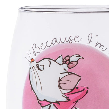 Silver Buffalo Disney Classics Aristocats Marie I'm a Lady Stemless Wine Glass, 20-Ounces