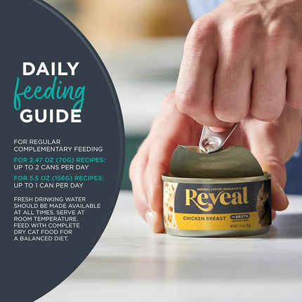 Reveal Natural Wet Cat Food Tuna with Seaweed in Broth, 24x70g Tins