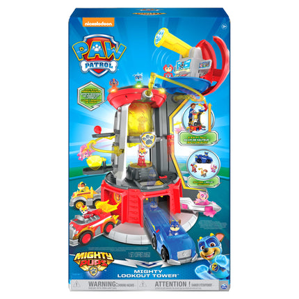 Patrulla Canina, Torre de Vigilancia Gigante con 4 Figuras de Acción Exclusivas de Bonificación, Coche de Juguete, Luces y Sonidos (Exclusivo de Amazon), Juguetes para Niños a Partir de 3 Años