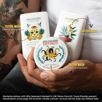 Kit de Cuidado para Tatuajes Marked IV Life de Billy Jealousy