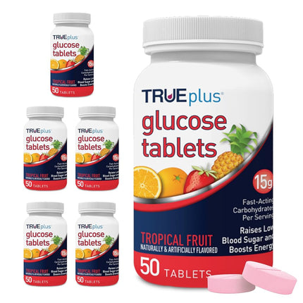 TRUEplus® Glucose Tablets, Tropical Fruit Flavor -