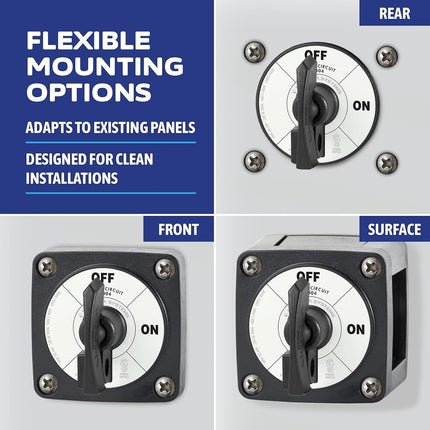 Blue Sea Systems 6004200 m-Series Battery Switch ON/OFF Locking, Black