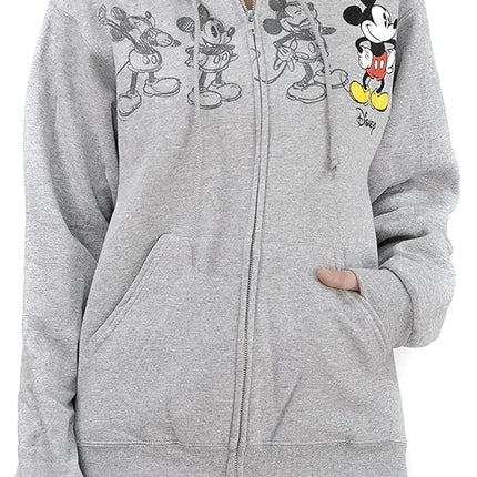 Disney Women's Mickey Mouse Classic Animation Zip Hoodie, Medium