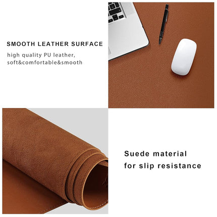 ZORESYN 4XL Oversized large Mouse Pads (140 x 60cm) - PU Leather Extended Large Gaming Mousepad Desk Mat - Nonslip Base and Waterproof Desktop Keyboard Extended Mouse Mat (Light Brown, 4XL)