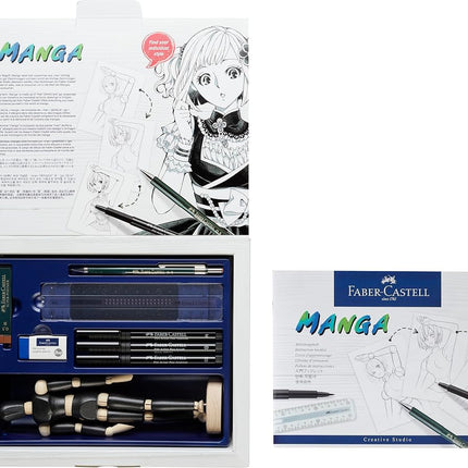 Faber-Castell Creative Studio Manga Starter Set, Multicoloured, Art, Craft, Drawing, Sketching, Home, School, University, Colouring