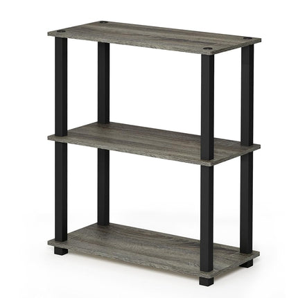 Furinno TURN-S-TUBE 3-Tier Tool-Free Corner Shelf, French Oak