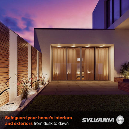 Bombilla LED Sylvania PAR38 de anochecer a amanecer con sensor de luz de encendido/apagado automático, 120W=14W, 1250 lúmenes, 3000K, blanco brillante - Paquete de 4 (41279)