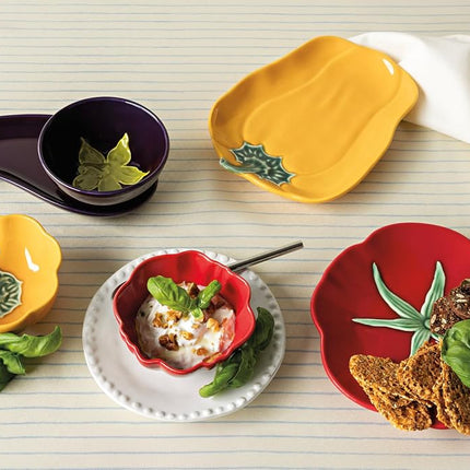 Now Designs Eggplant Collection Stoneware Dish, Eggplant Shaped, W4.5 x L10.25in, Dishwasher & Microwave Safe
