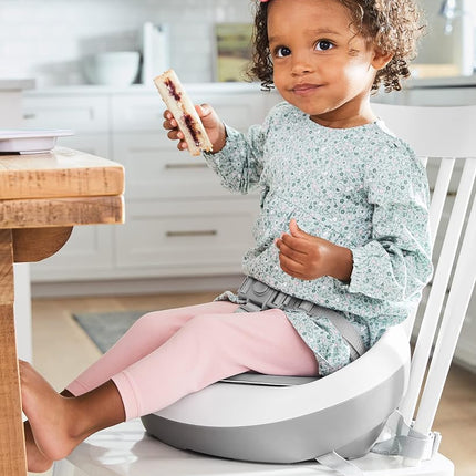 Skip Hop Booster Seat for Dining Table, Sleek Seat Booster, Grey/White