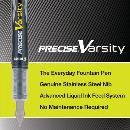 Pilot Varsity Disposable Fountain Pens, 3-Pack, Black/Blue/Purple Inks -90022