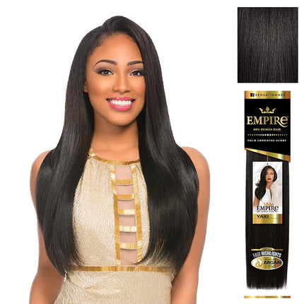 Sensationnel Empire Yaki Human Hair,1 Pack 14 inch, 1 JETBLACK