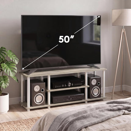 Furinno TURN-N-TUBE 3-Tier Tool-Free TV Stand, Oak