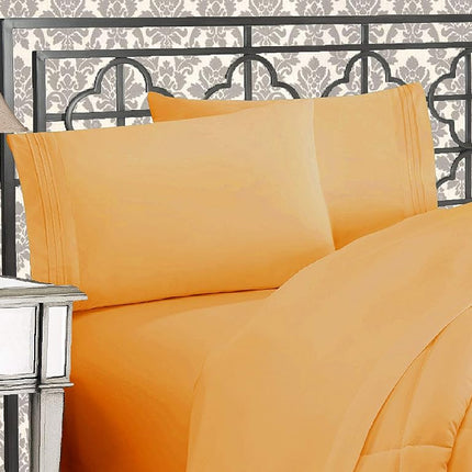 Elegant Comfort 1500 Thread Count Egyptian Quality 4-Piece Bed Sheet Sets, Deep Pockets - Luxurious Wrinkle Free & Fade Resistant, King, Gold