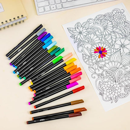 BIC Intensity Felt Tip Pens, Vibrant Colouring Pens, School Supplies for Kids or Adults, 24 Pack