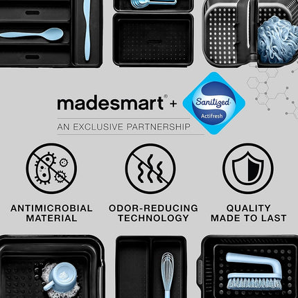madesmart Antimicrobial 2 Tier Organizer, Pack of 1, Frost