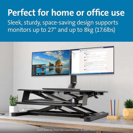 Kensington Smartfit Space Saving Dual Monitor Arm, Up To Two 27" Monitors