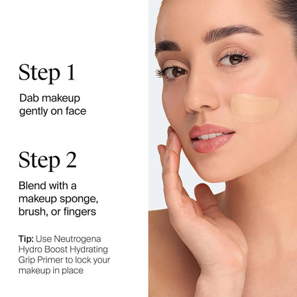 Neutrogena Hydro Boost Hydrating Tint with Hyaluronic Acid, Lightweight Water Gel Formula, Moisturizing, Oil-Free & Non-Comedogenic Liquid Foundation Makeup, 30 Buff Color, 1.0 fl. oz