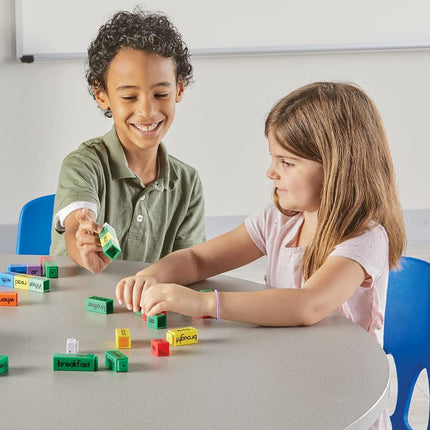 Learning Resources Reading Rods Sentence Construction, Learn to Read, Sentence Building for Kids, Parts of Speech Linking Cubes, Learn to Read Toys, Reading Tools for Kids, Moyen
