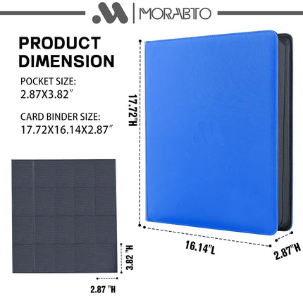 MORABTO Card Binder 12 Pocket,Trading Card Binder Holds up to 1200 Cards with 25 Sleeves,Zipper Card Holder Album Compatible with TCG Card/Game Cards/Sports Card