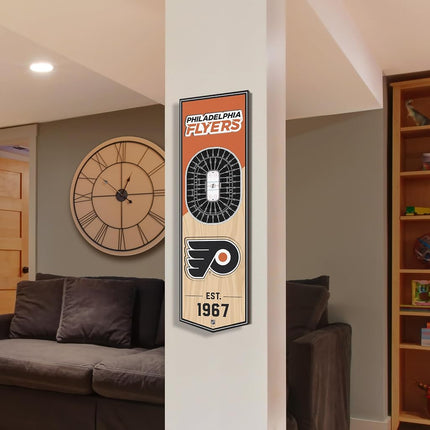 YouTheFan NHL Philadelphia Flyers - Wells Fargo Center 3D Banner, Team Colors, 6" x 19"