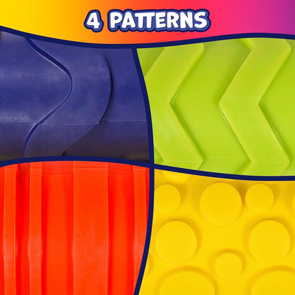 READY 2 LEARN Paint & Dough Texture Rollers - Set of 4 Patterns - Playdough Accessories - Easy-Grip Art Supplies - Paint Stamps for Kids - Clay Tools for Kids