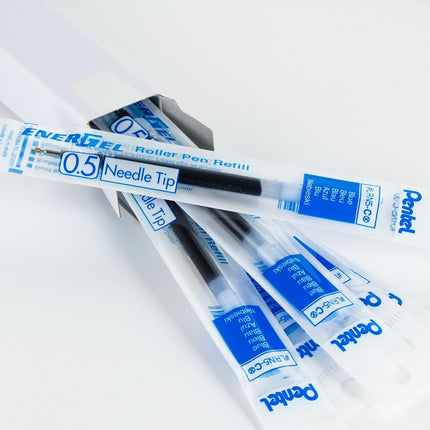 Pentel Refill Ink - for EnerGel Gel Pen, 0.5mm Needle Tip, Fine, Blue Ink, Pack of 6 Refills (LRN5-6C)