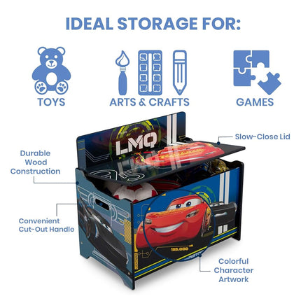 Delta Children Deluxe Toy Box, Disney/Pixar Cars, Character